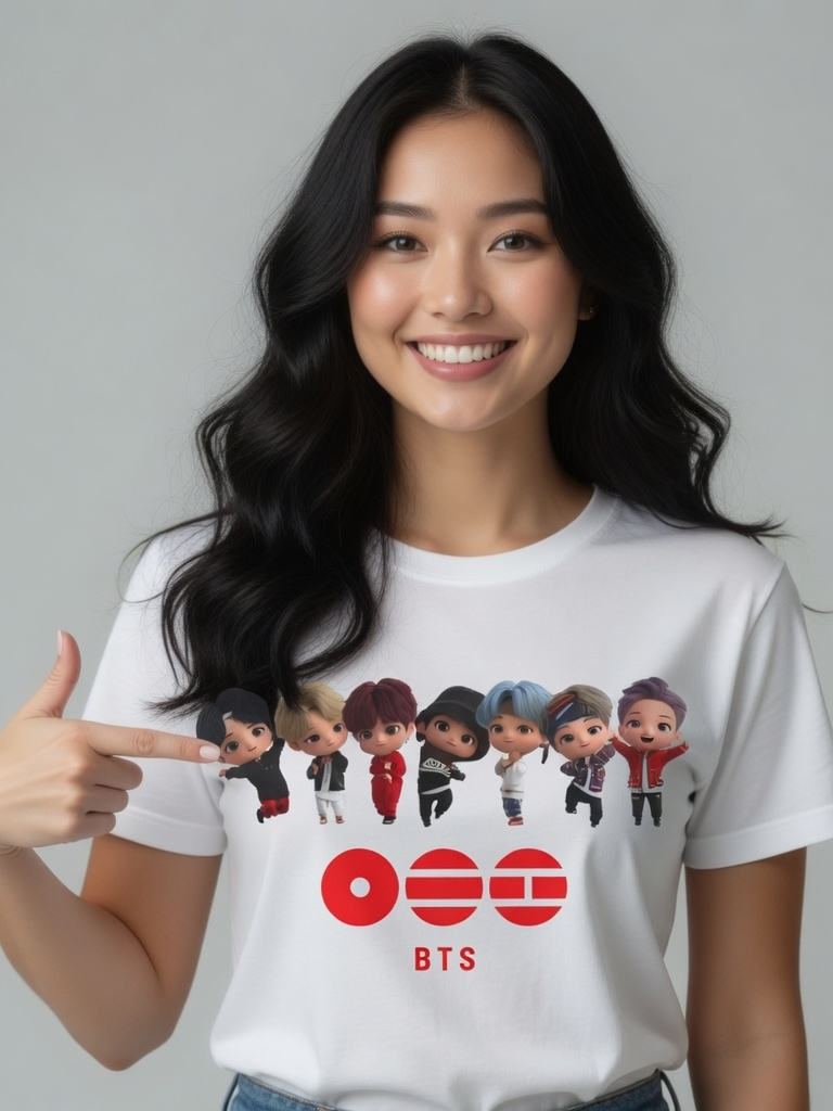 ARMY GIRLS BTS futbolkasi "TinyTAN" printi bilan, uniseks t-shirt rasm 3