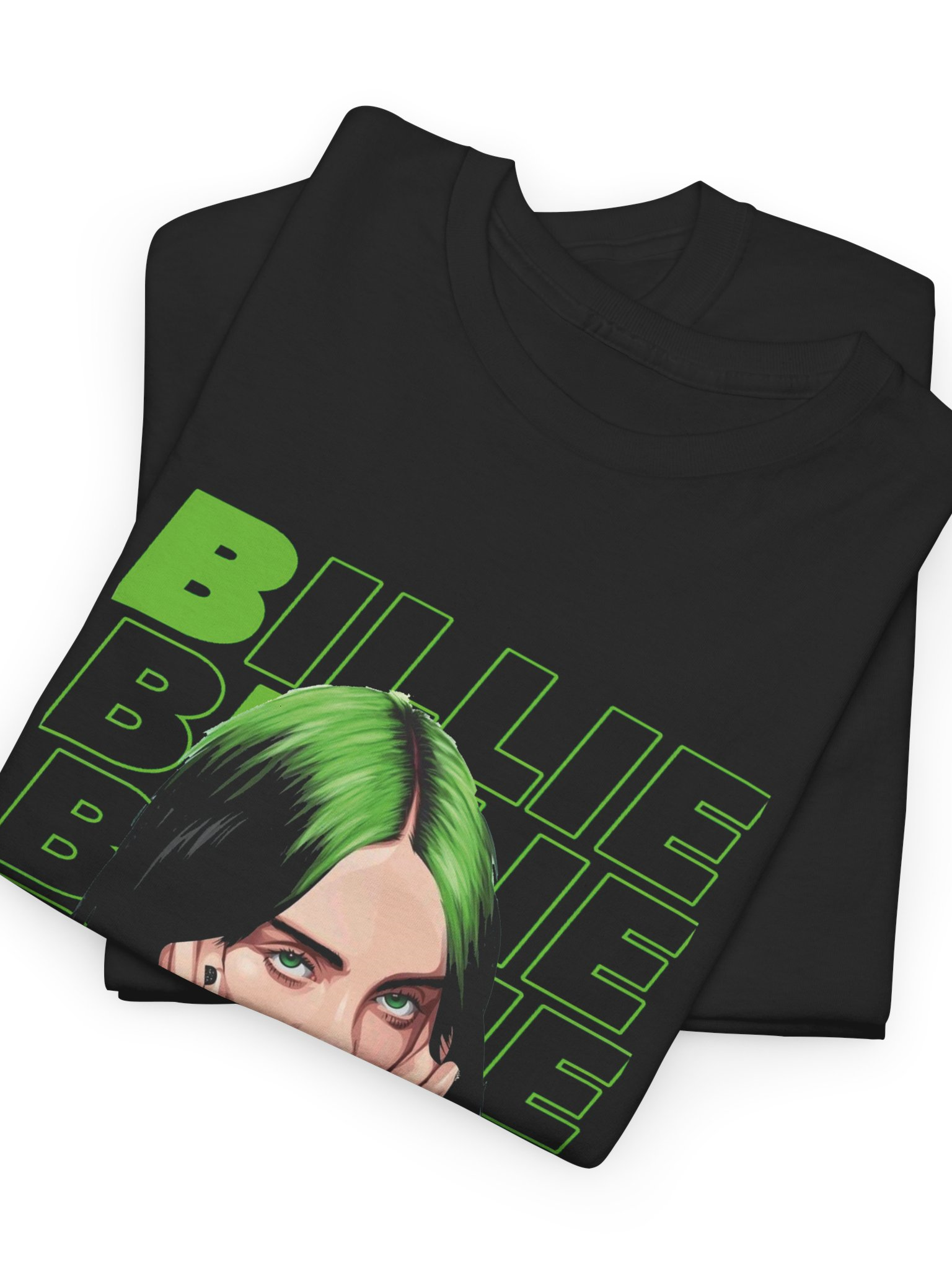 Billie Eilish Print Oversize Futbolka | Premium Paxta | Unisex | Qora Rang, Футболка оверсайз с принтом Билли Айлиш | хл rasm 4
