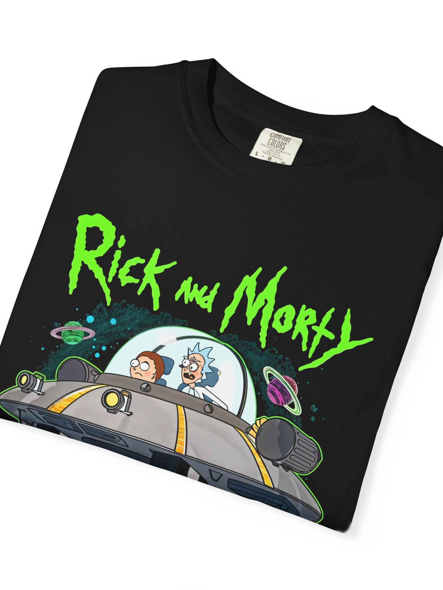 Futbolka: Rick and Morty Kosmik Qora Futbolka rasm 3