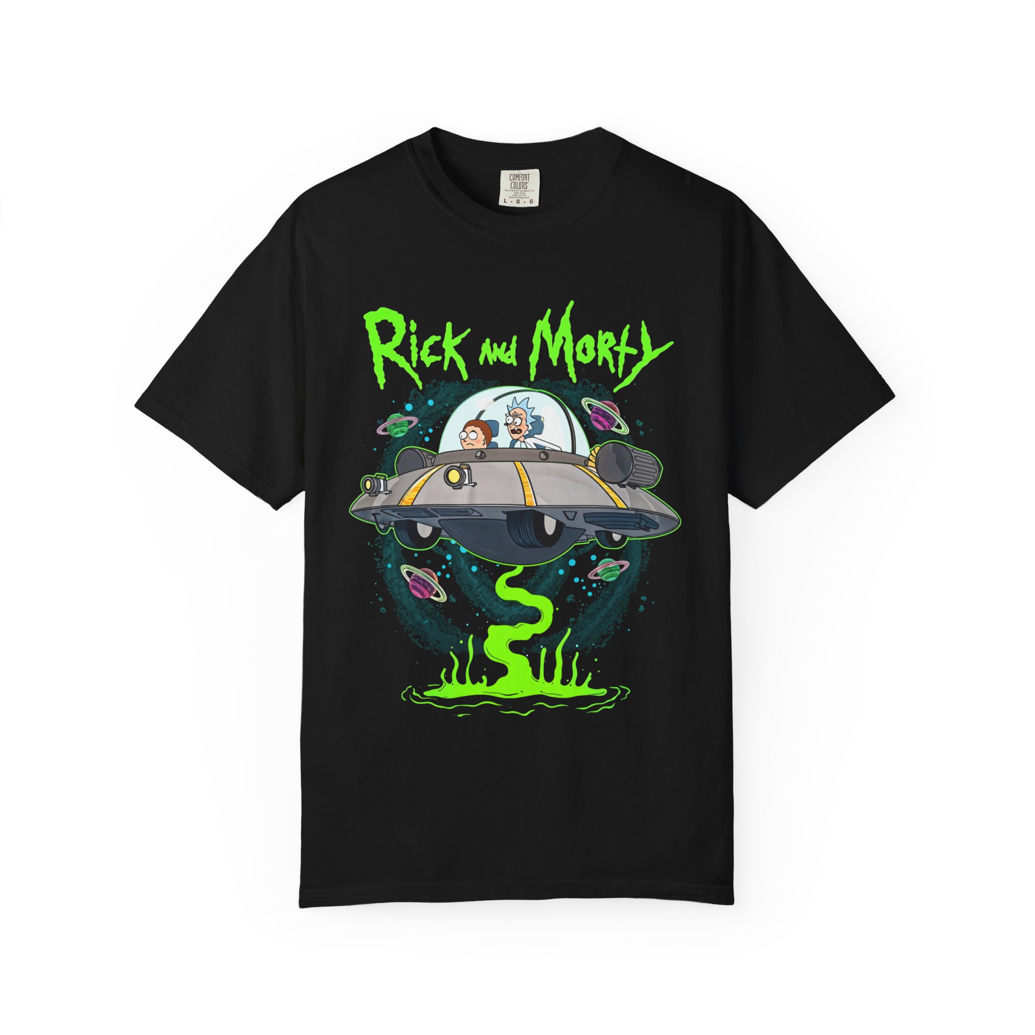 Futbolka: Rick and Morty Kosmik Qora Futbolka rasm 4